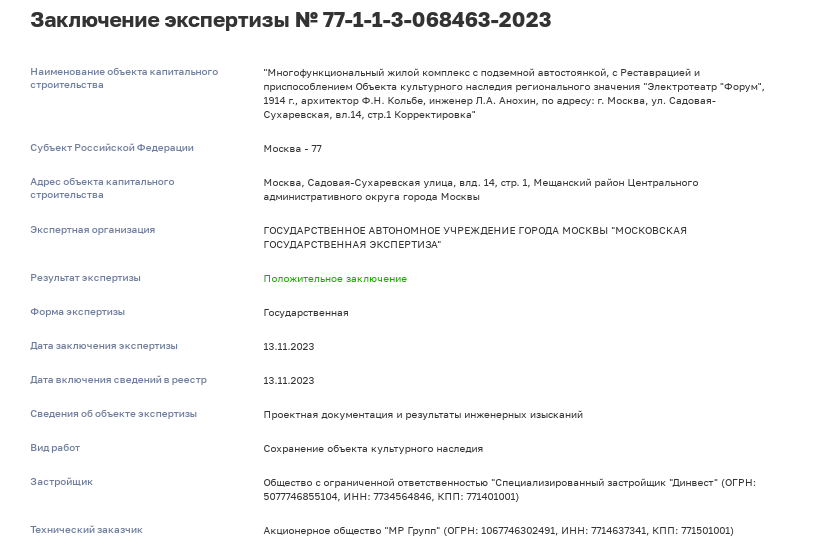 "Золотой телец" на "Форуме": MR Group вместо культурного наследия "Золотой телец" на "Форуме": MR Group вместо культурного наследия