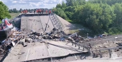 Железнодорожное движение восстановлено на участке с обрушившимся мостом в Брянской области